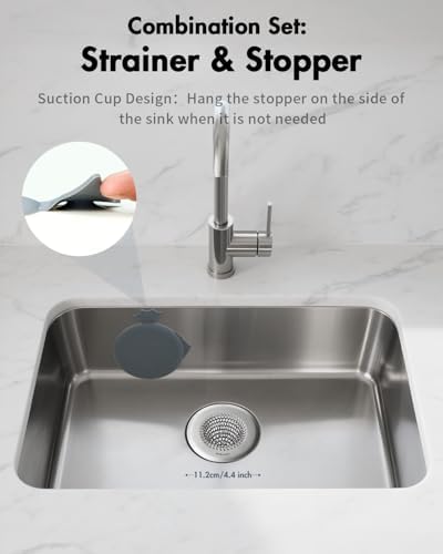 Upgraded Reversible Sink Drain Strainer & Kitchen Sink Stopper Set - Image 3