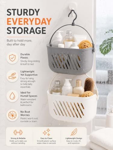 Plastic Hanging Shower Caddy, 2026 New Portable Shower Caddy Hanging Shower - Image 6