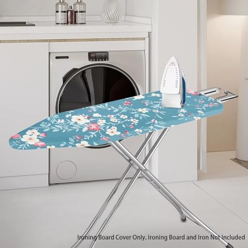 Blue Cute Floral Thick Padding Ironing Board Covers Soft Durable Stain - Image 2
