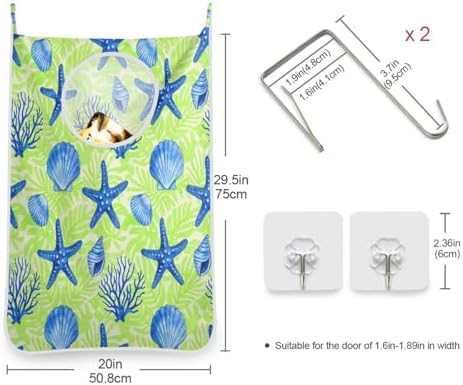1PC Hanging Laundry Hamper Bag Over the Door Laundry Hamper Wall Hamper Large - Image 3