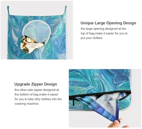 2PCS Hanging Laundry Hamper Bag Over the Door Laundry Hamper Wall Hamper Large - Image 4
