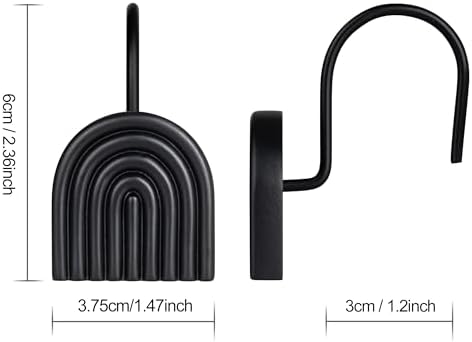 Sunlit Arch Shower Curtain Hooks, Decorative Bathroom Curtain Rings - Image 4