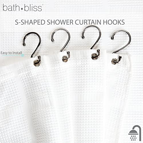 Bath Bliss 12 Pack S-Hook Shower Curtain Rings | Bathroom | Metal S Shaped - Image 2