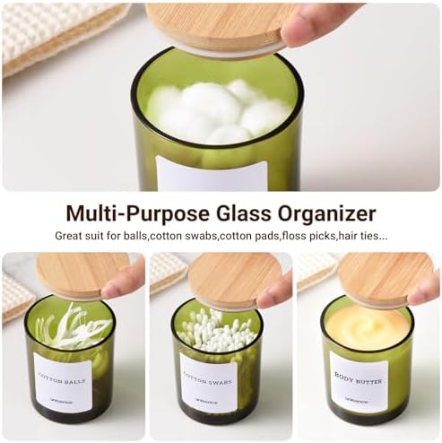 2 Pack Glass Qtip Holder Dispenser Set - Image 2