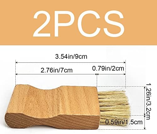 2 Pcs Shoe Polish Applicator Brushes Small Shoe Cleaning Brushes Wooden Handle - Image 2