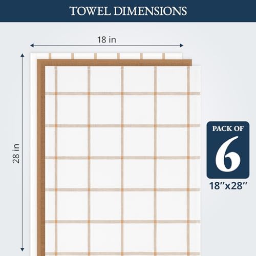 LANE LINEN Cotton Kitchen Towels and Dish Cloths Set, Quick-Drying Dish Towel - Image 3
