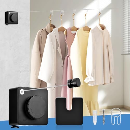15.7Ft Retractable Clothesline Indoor, Non-Sagging Outdoor Clothesline - Image 4
