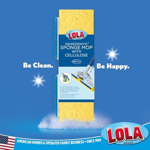 LOLA Cellulose SqueezeMatic Butterfly Sponge Mop Refill, 6 Pack, Refill Head - Image 6