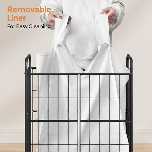 100L 2-Section Laundry Hamper - Image 5