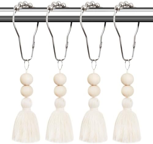 Boho Shower Curtain Hooks Rings Rustproof, CHICTIE Nautical Decorative Shower by CHICTIE