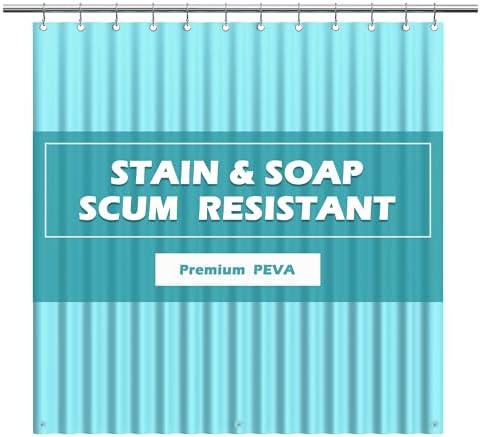 EHZNZIE Aqua Shower Curtain Liner 72x72, PEVA Waterproof Bath Curtain, No by EHZNZIE