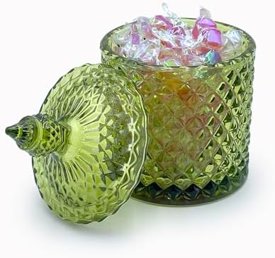 10 oz Olive Green Glass Candy Dish - Image 2