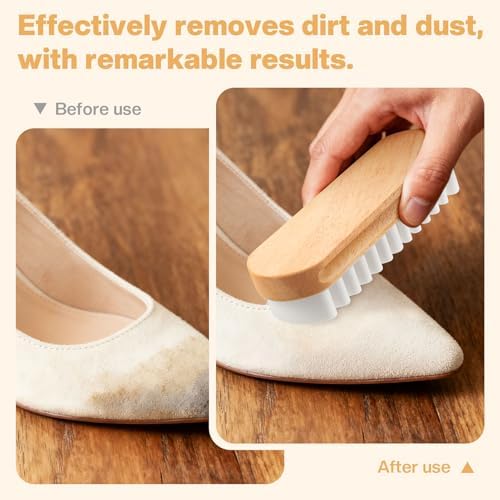 2 Pcs Suede Shoe Brush Nubuck Leather Cleaner Shoes Shine Dauber Crepe - Image 4