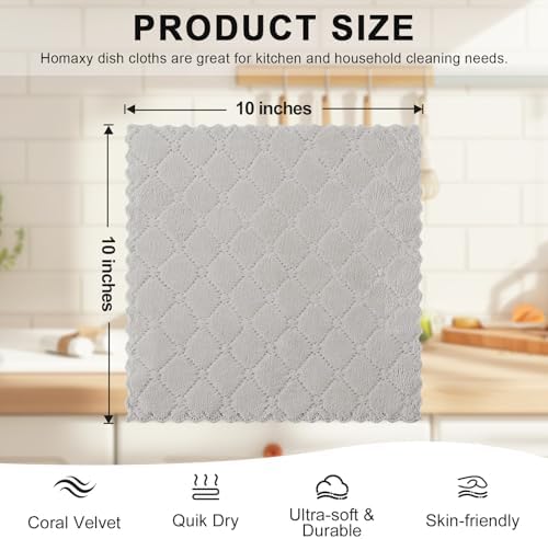 Homaxy 12 Pack Super Soft & Absorbent Dish Cloths - Image 6