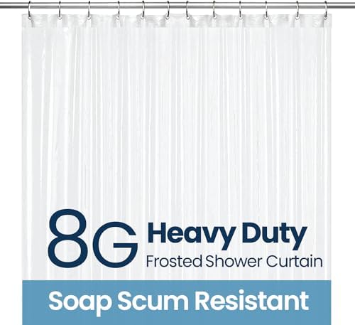 LiBa Shower Curtain PEVA 8G, 72x72 Inch Waterproof Frosted by Liba