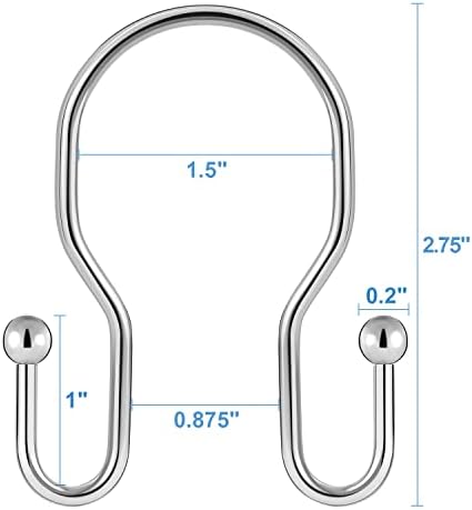 12 Pack Double Shower Curtain Hooks Rings, TENOVEL Double Sided Shower Curtain - Image 3