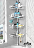 DAOYA Corner Shower Caddy Tension Pole 4 Tier Shower Caddy Organizer White by DAOYA