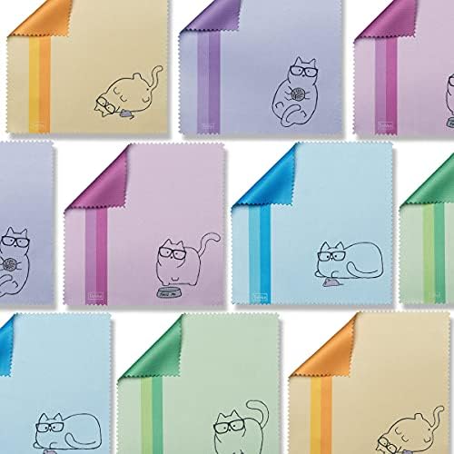 10 Pack Cute Kitty Cat Design Multicolor Microfiber Cleaning Cloths - Image 6
