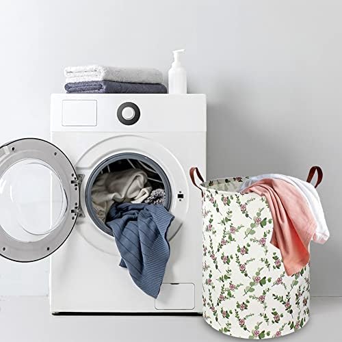 NTAOHAMPER Large Round Canvas Linen Laundry Hamper, Waterproof Storage Bin - Image 4