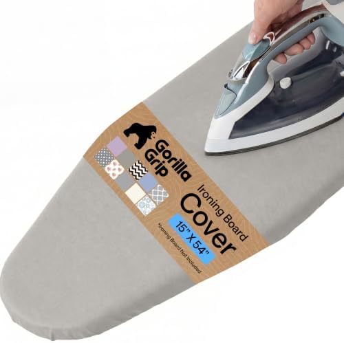 GORILLA GRIP Padded Ironing Board Cover, 15x54 Silver by Unknown