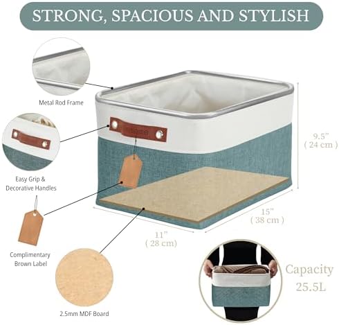 DECOMOMO Storage Bins, Large Fabric Storage Baskets - Image 3