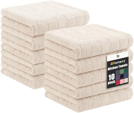 Homaxy 100% Cotton Terry Bulk Kitchen Towels, 10 Pack by Homaxy