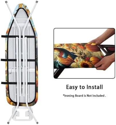 Farm Rooster Ironing Board Cover, Resist Scorching and Staining, 15x54 Heavy - Image 4