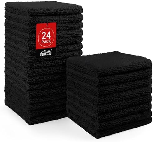 HOMEXCEL Washcloths 24PK, Ultra Soft&Highly Absorbent Face Towels, 12X12 in by HOMEXCEL