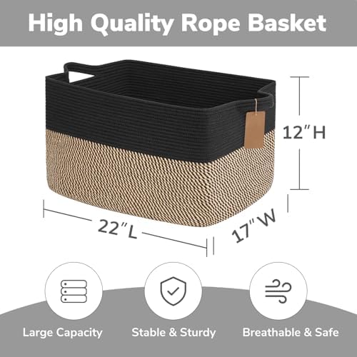 Goodpick 75L Extra Large Woven Blanket Basket - Image 3