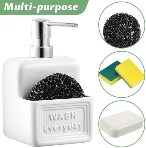 RQYIXI 2-in-1 Ceramic Dish Soap Dispenser - Image 4