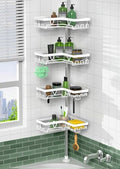 KEGII Corner Shower Caddy Tension Pole, Bathroom Storage, Matte White by KEGII