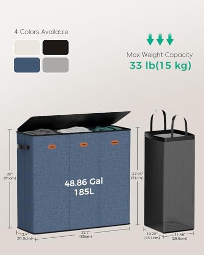 185L Laundry Hamper 3 Section - Image 4