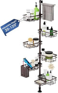 Corner Shower Caddy Tension Pole, Bathroom Organizer and Storage by Vatex