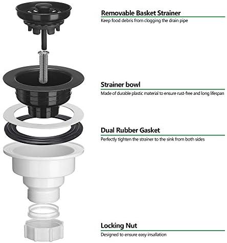 Serene Valley 3-1/2 inch Kitchen Sink Strainer Assembly - Image 3