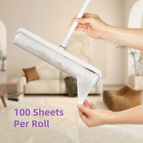 Extra-Wide Lint Roller Kit, 200 Sheets, Pet Hair/Lint/Debris Remover. - Image 3