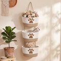 3-Tier Dog Paw Theme Cotton Rope Hanging Basket Organizer, Wall Storage Bin by Yiyiring