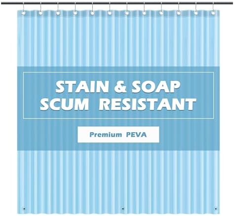 EHZNZIE Clear Blue Shower Curtain Liner 72x72, PEVA Waterproof Bath Curtain by EHZNZIE