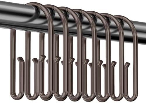 Bronze Shower Curtain Hooks Rings，Double Sided Shower Curtain Hooks Rust by VicSWJtory