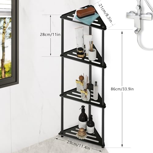 Standing Corner Shower Caddy, 4 Tier Stainless Steel Organizer Stand, Rustproof - Image 2