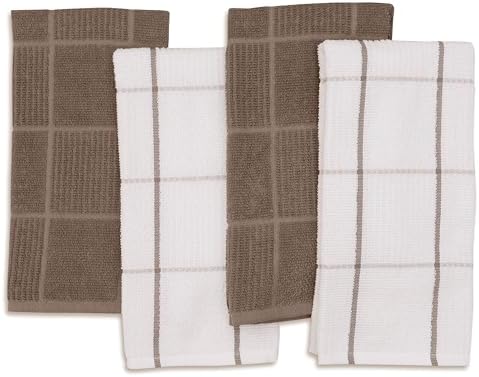 AMOUR INFINI Kitchen Towels Pack of 4, Terry Cotton Dish Towels, Ultra Absorbent - Image 2