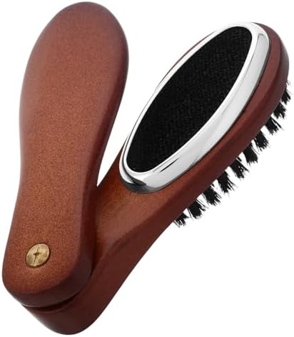 Wool Coat Brush Dual-Sided Foldable Wooden Lint Remover by FRCOLOR