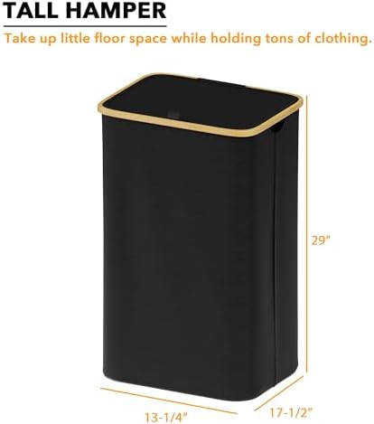 SpaceAid Laundry Hamper with Lid, 110L Large Tall Clothes Basket Bin with - Image 5
