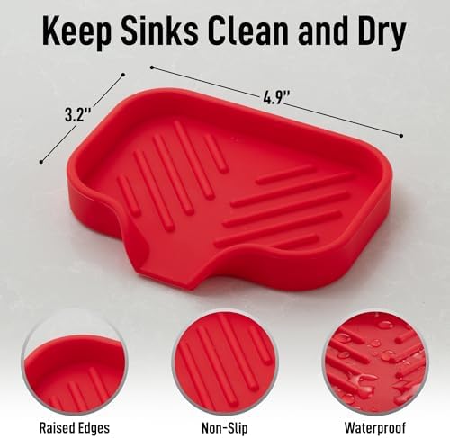 Zulay Kitchen Small Silicone Sponge Holder – Space-Saving Sink Organizer Tray - Image 4