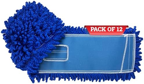 KLEEN HANDLER 24" Microfiber Dust Mop Head Replacement, 12 Pack by BisonLife