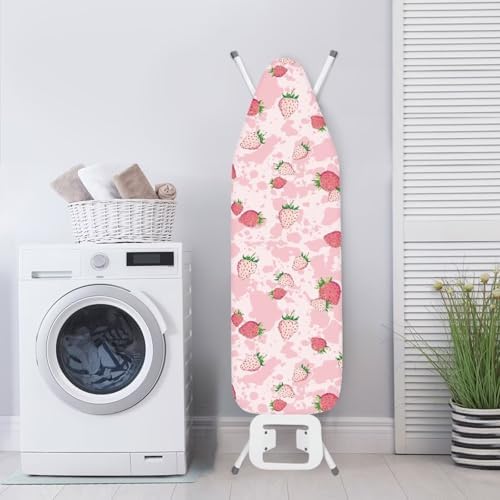 Pink Strawberry Padding Ironing Board Covers Easy to Install Stain Resistant - Image 3