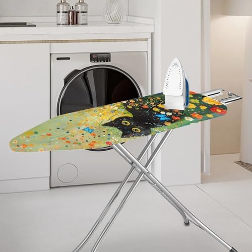 GLENLCWE Black Cat Hippie Flower Ironing Board Cover, 54x15 inches, Iron Board - Image 2