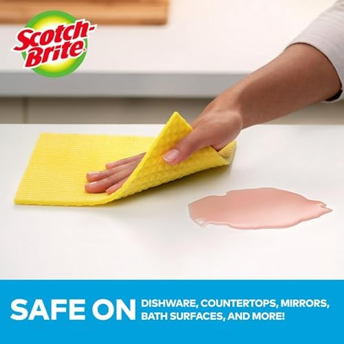 Scotch-Brite Sponge Cloth – 12-Pack, Reusable and Washable, Highly Absorbent - Image 4