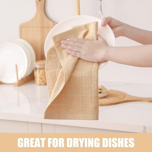 Homaxy 100% Cotton Terry Kitchen Dish Cloths, 12 Pack - Image 4
