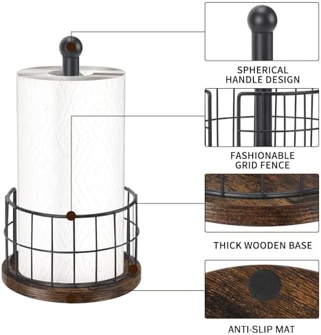 YINMIT Paper Towel Holder Countertop, Farmhouse Paper Towel Holder - Image 2