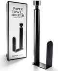 Paper Towel Holder Under Cabinet Adhesive or Drilling Matte Black by Basitool